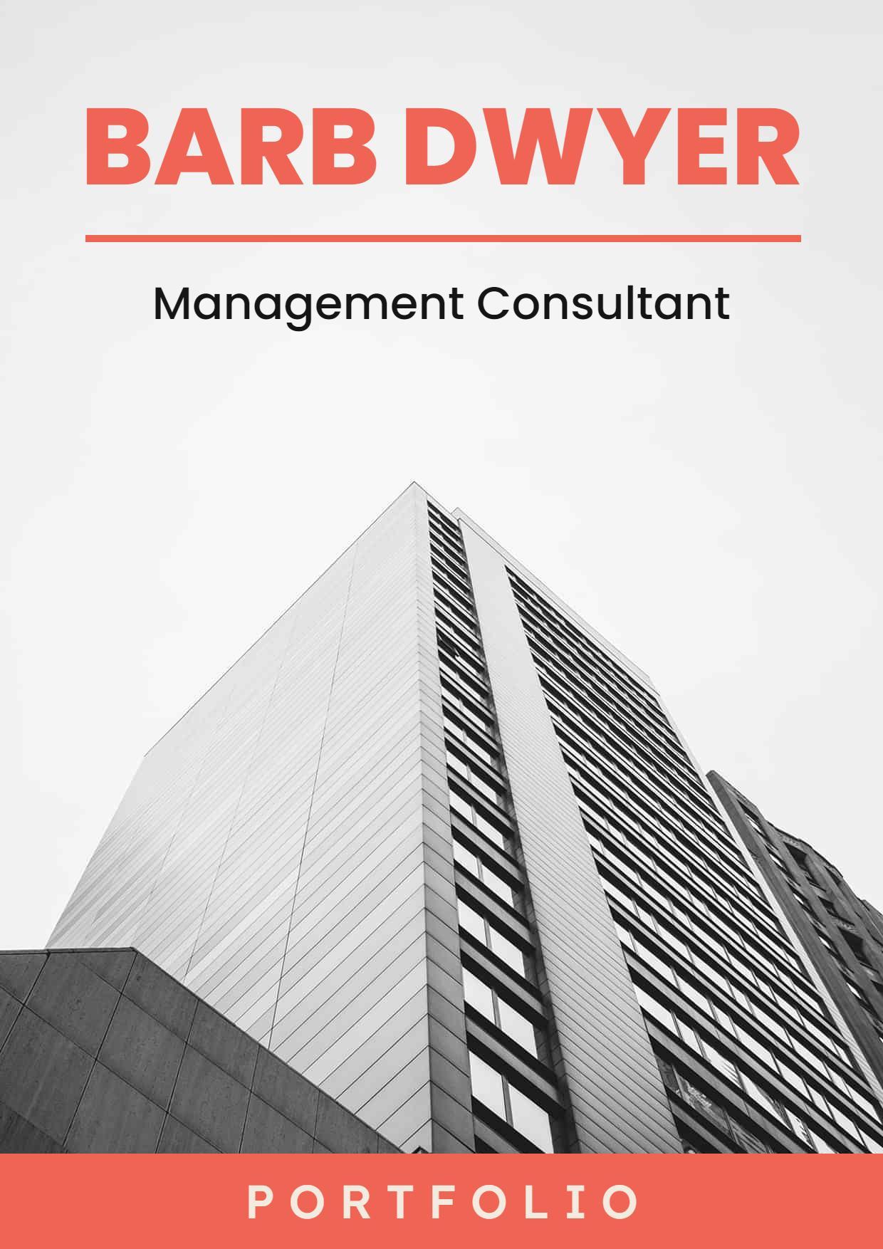 Modern Black and White Management Consultant Portfolio Brochure Template