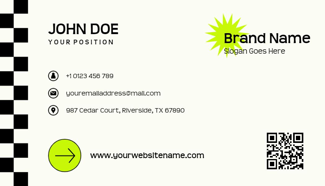 Modern Black and Yellow Company Business Card Template