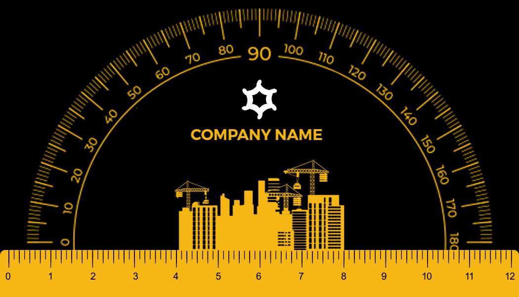 Modern Black and Yellow Construction Company Business Card Template