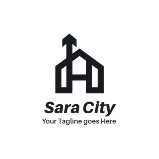 Modern Black Architectural Design Emphasizing Urban City Logo Template