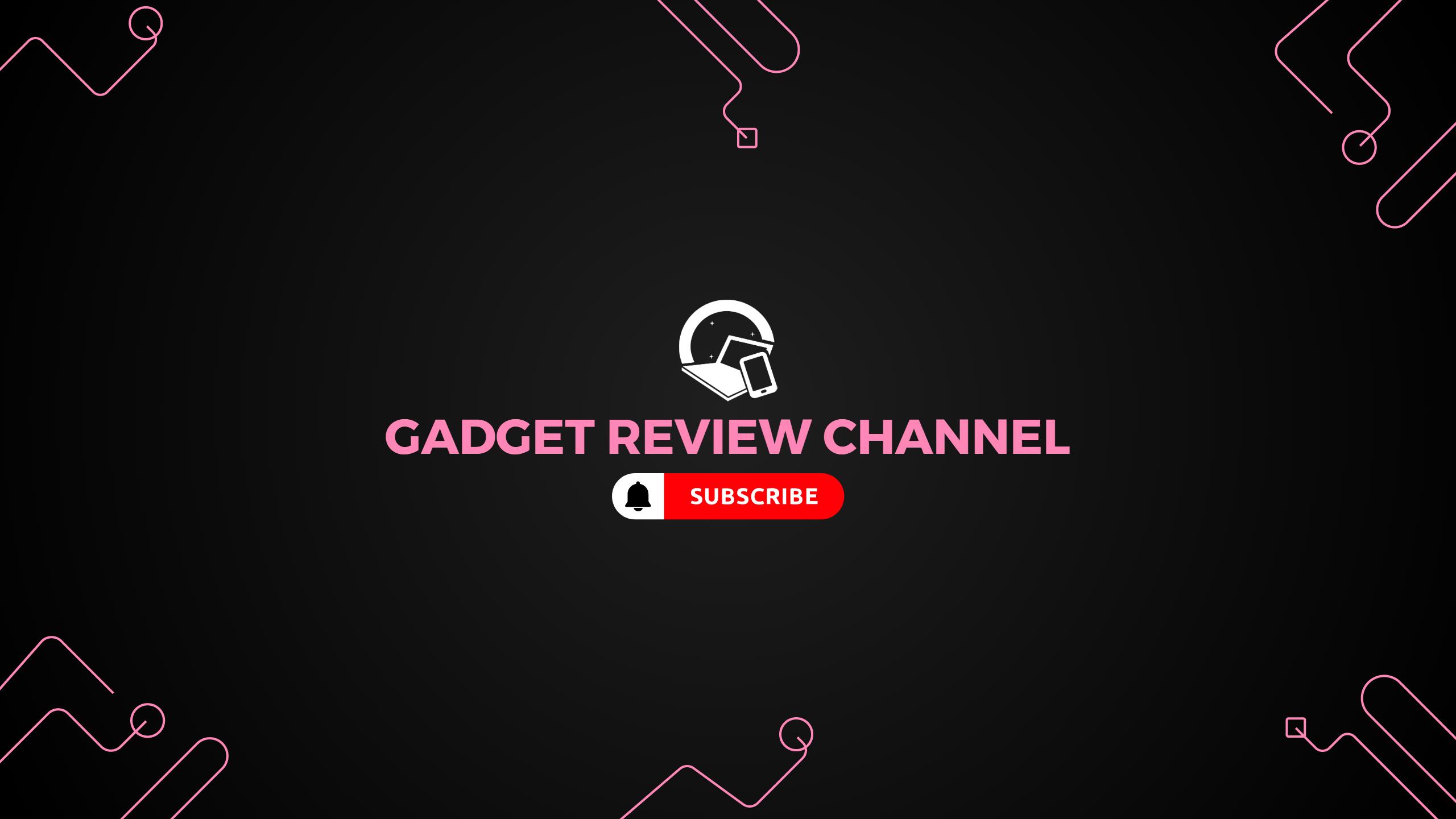Modern Black Background with Pink Lines Gadget Review YouTube Banner Template