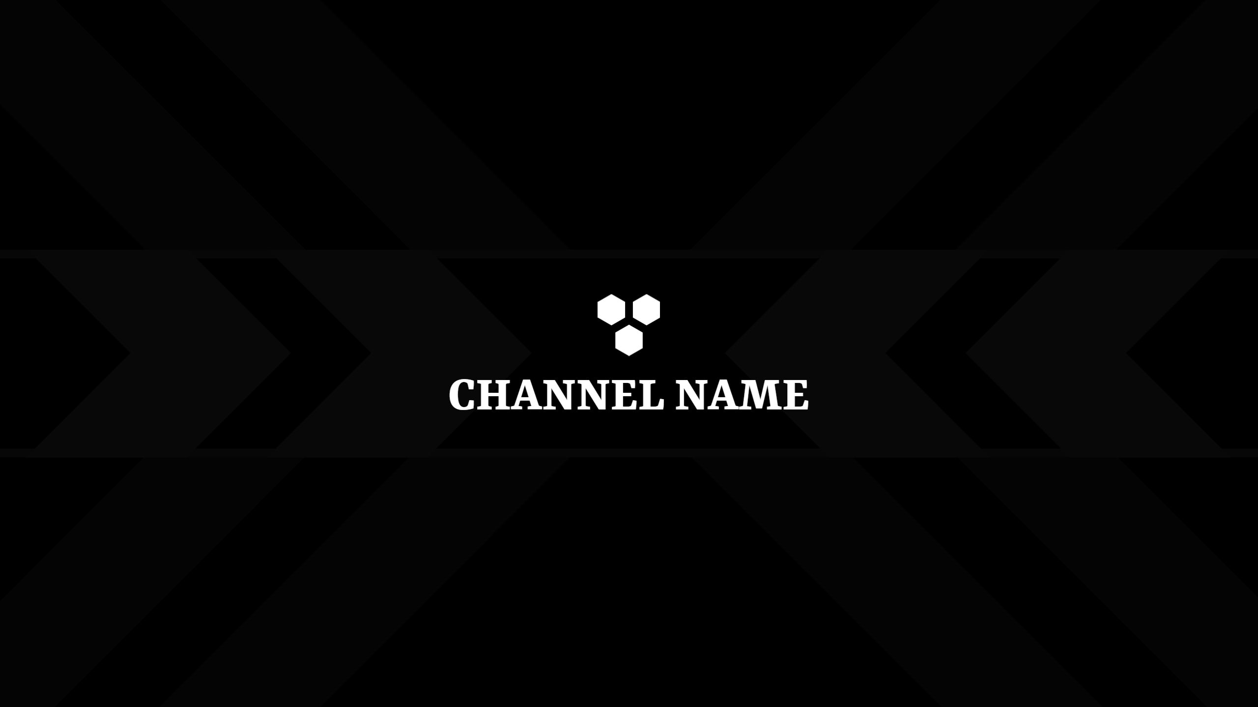 Modern Black Background with White Arrows YouTube Banner Template