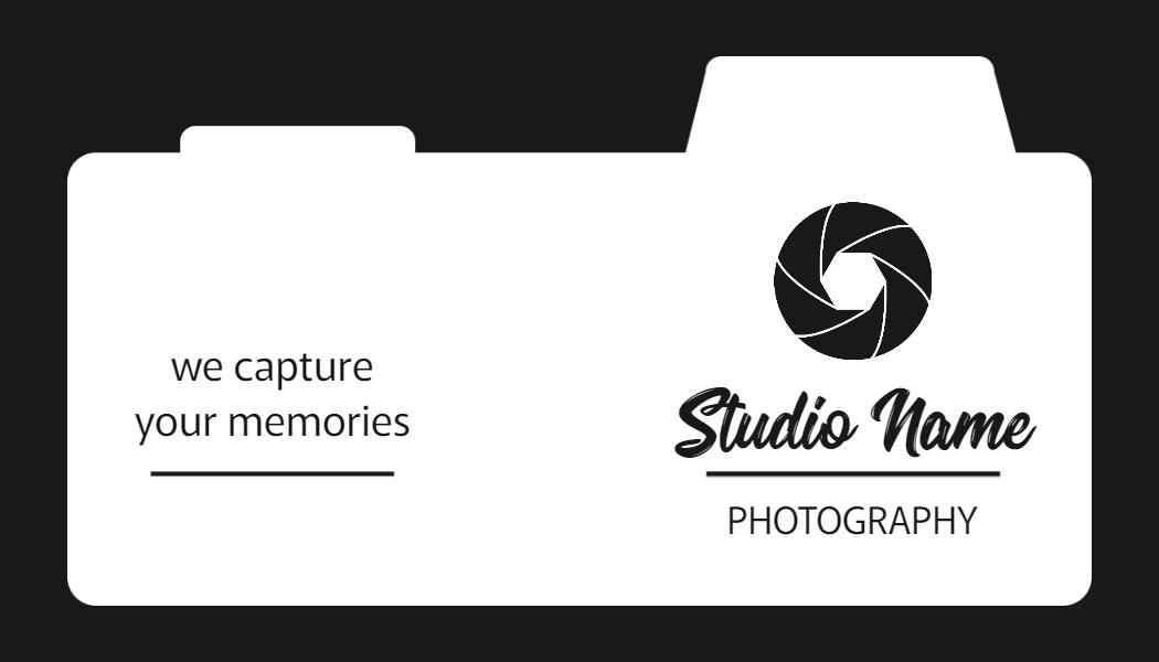 Modern Black Camera Shutter Photography Business Card Template
