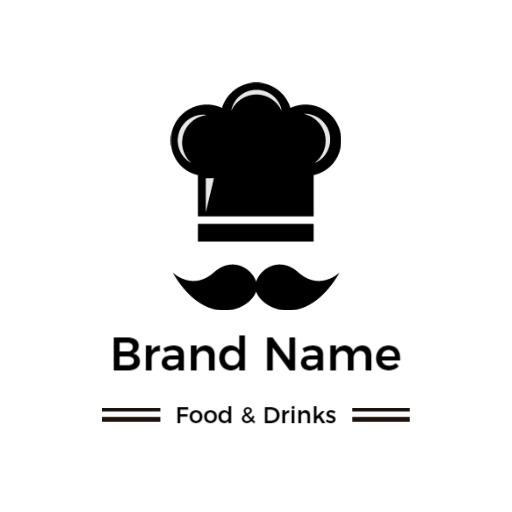 Modern Black Chef Hat Design Highlighting Food Culinary Logo Template