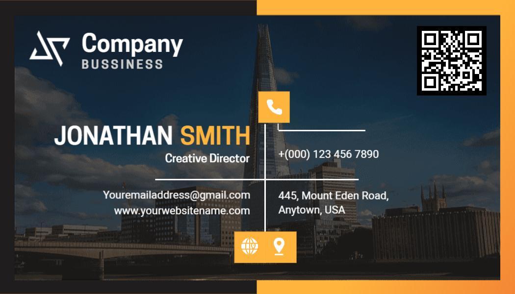 Modern Black Corporate Professional Business Card Template