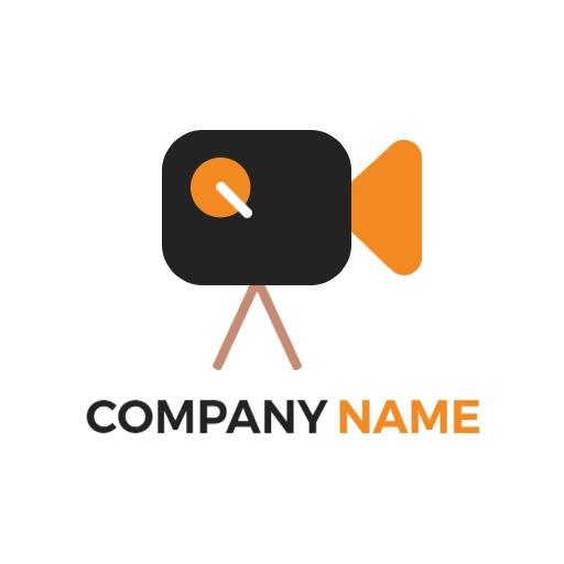 Modern Black Film Camera Design Showcasing Entertainment Logo Template