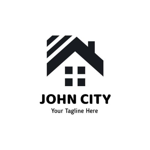Modern Black House Design Representing Urban City Brand Logo Template