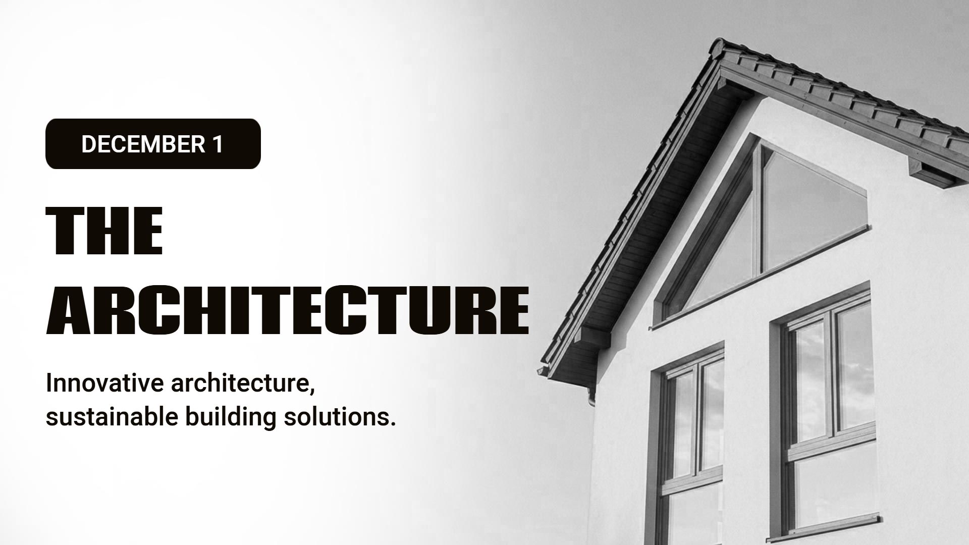 Modern Black Innovative Sustainable Architecture Presentation Template
