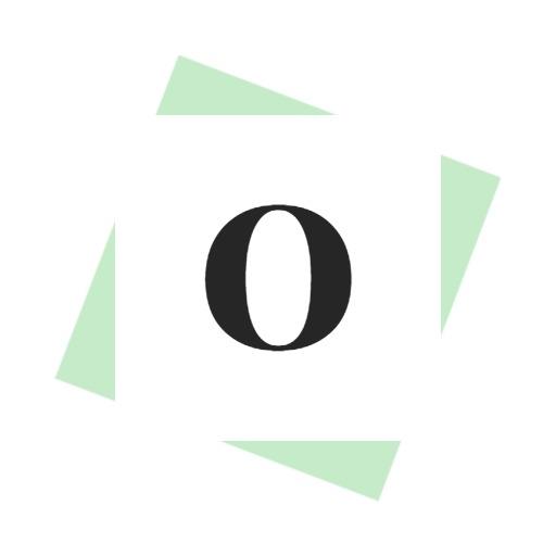 Modern Black Letter O within Geometric Shapes Alphabet Logo Template