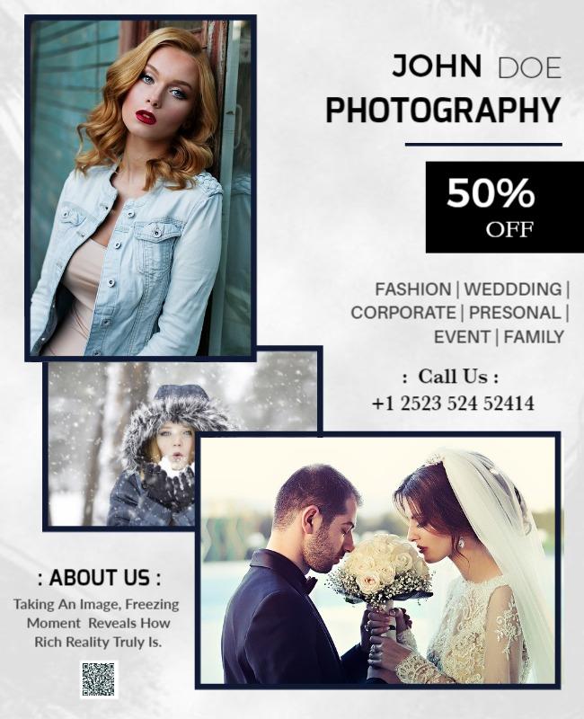 Modern Black Photography Services Promotion Poster Template