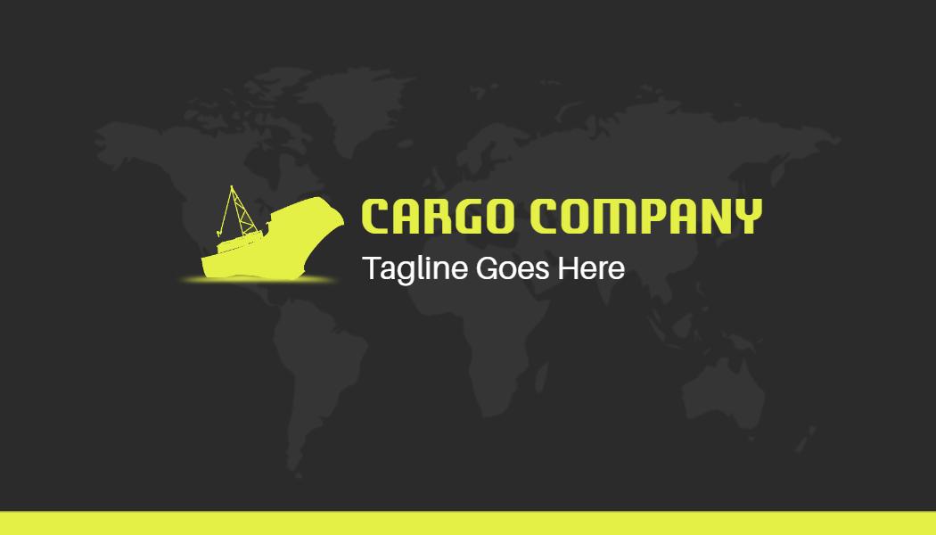 Modern Black Yellow Cargo Company Visiting Card Template