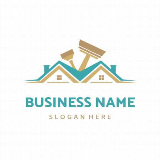 Modern Blue and Gold Design Representing Drywall Services Logo Template