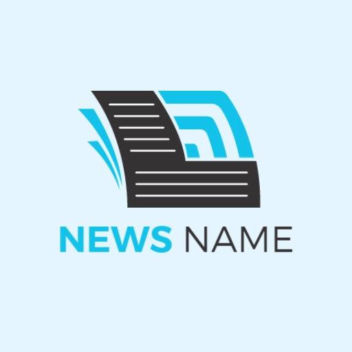 Modern Blue and Gray Newspaper Design for a News Logo Template