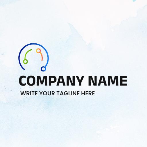Modern Blue and Green Connection Theme for Digital Logo Template