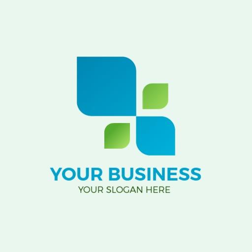 Modern Blue and Green Gradient Design Showcasing Business Logo Template