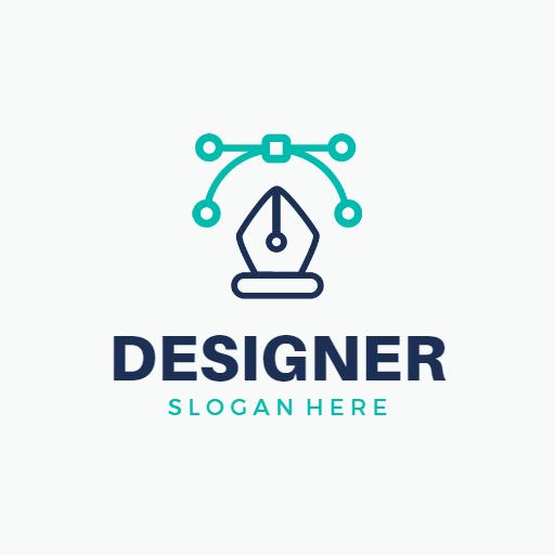 Modern Blue and Green Graphic Design Representing Art Logo Template