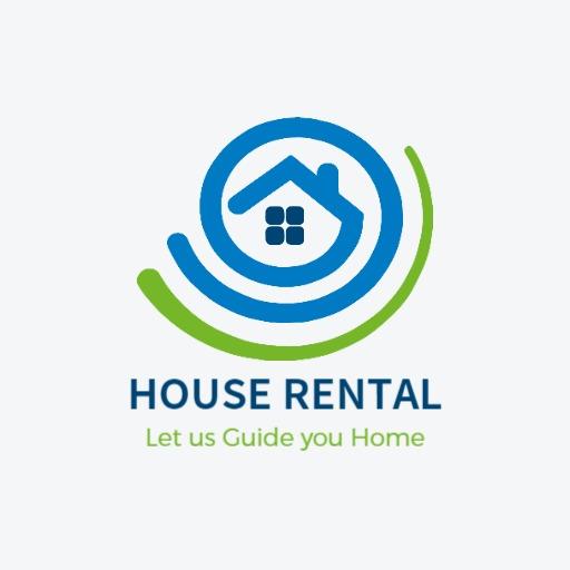 Modern Blue and Green House Rental Company Logo Template