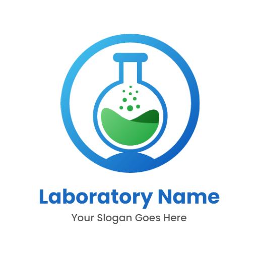 Modern Blue and Green Laboratory Science Logo Template