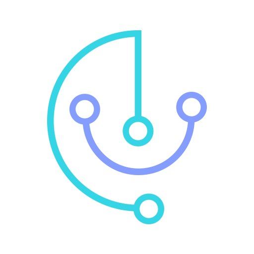Modern Blue and Light Blue Circuit Design Technology Logo Template