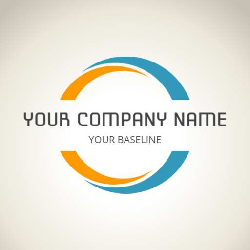 Modern Blue and Orange Circular Design for Company Logo Template