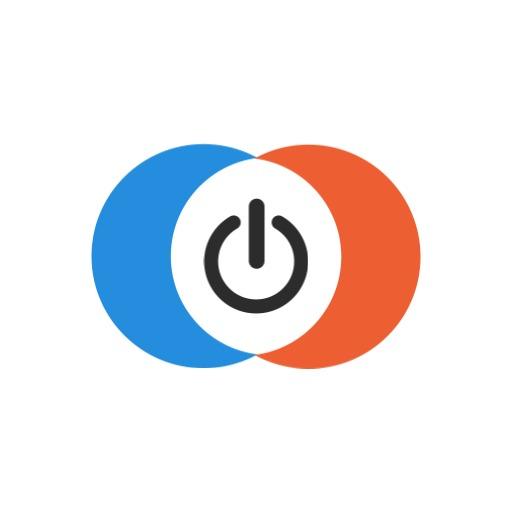 Modern Blue and Orange Design Representing Electronics Logo Template