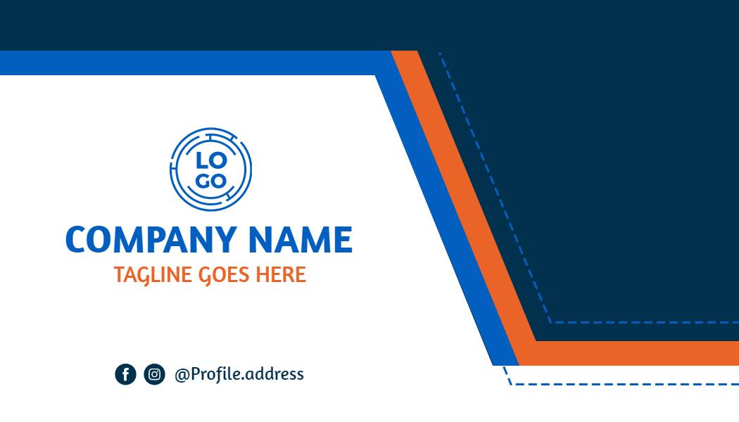 Modern Blue and Orange Embroidery Business Card Template