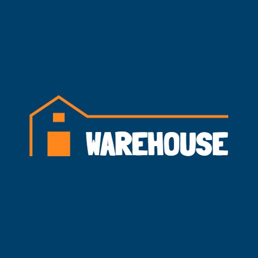 Modern Blue and Orange Structure Representing Warehouse Logo Template