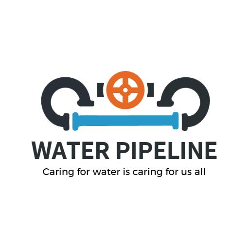 Modern Blue and Orange Water Pipeline Design Logo Template