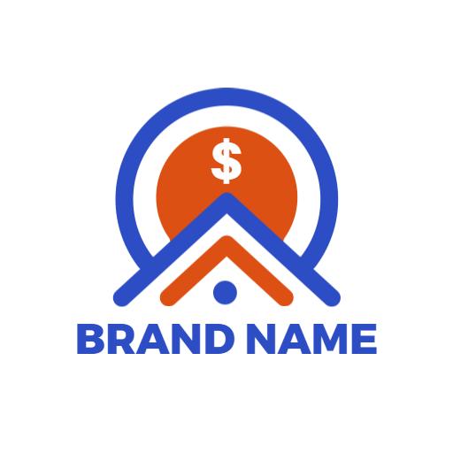 Modern Blue and Orange Wireless Communication Services Logo Template