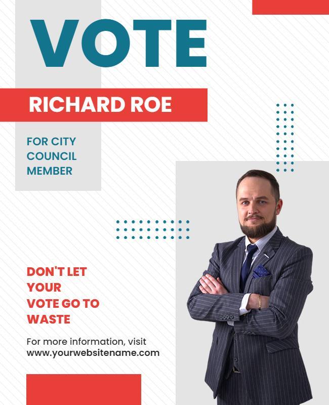 Modern Blue and Red Political Election Campaign Poster Template