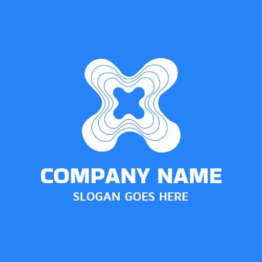 Modern Blue and White Abstract Shapes for Company Logo Template