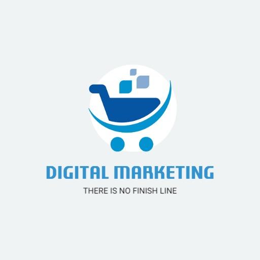 Modern Blue and White E-Commerce Management Logo Template