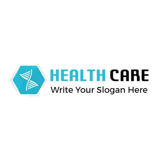 Modern Blue and White Hexagonal Design for Healthcare Logo Template
