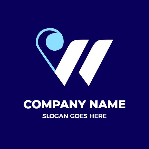 Modern Blue and White W Letter Logo Design Concept Logo Template