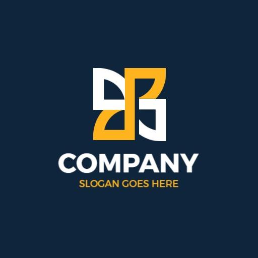 Modern Blue and Yellow Abstract Design for Company Logo Template