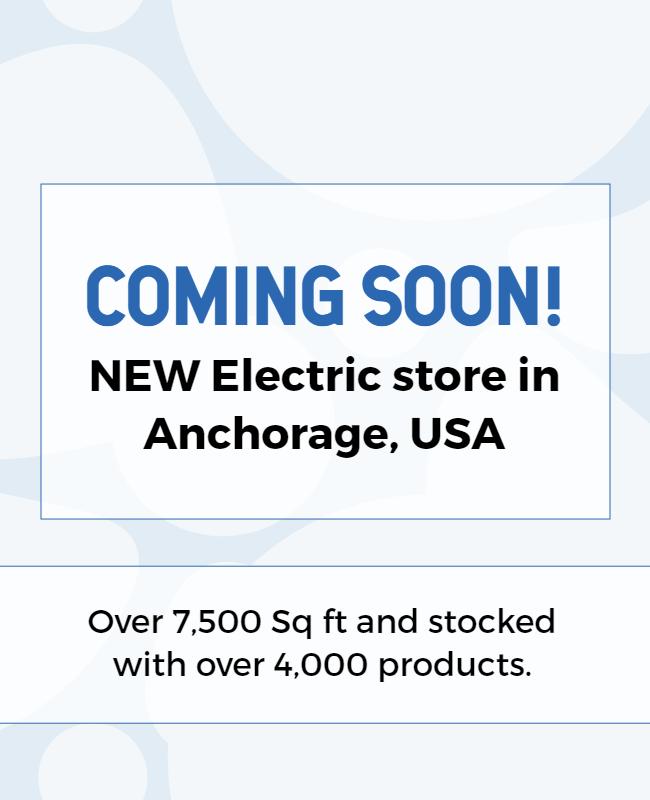 Modern Blue Announcement for New Electric Store Poster Template