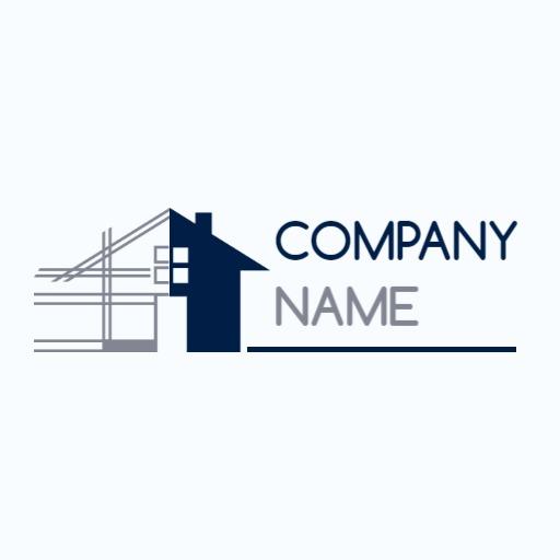 Modern Blue Architectural Design Showcasing Company Vision Logo Template