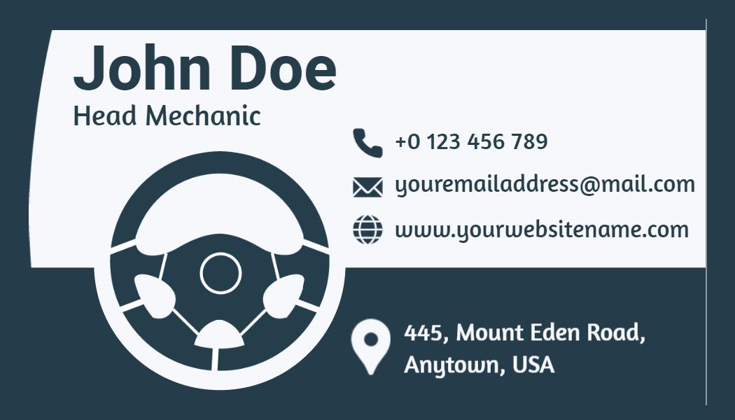 Modern Blue Auto Repair Services Business Card Template