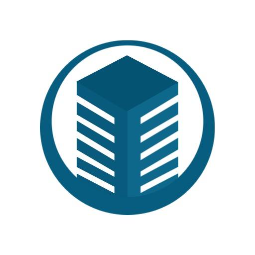 Modern Blue Building Design for Real Estate Logo Template