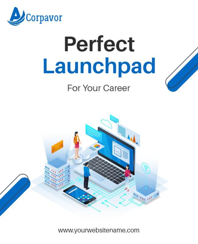 Modern Blue Business Career Launchpad Poster Template