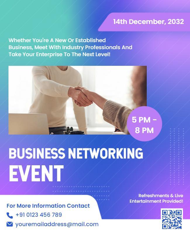 Modern Blue Business Networking Event Poster Template