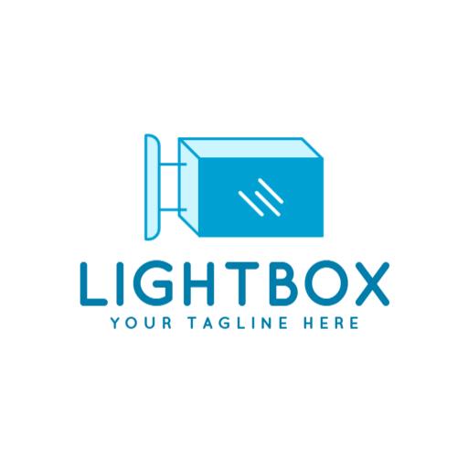 Modern Blue Camera Design for Creative Lightbox Logo Template