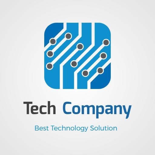 Modern Blue Circuit Pattern Showcasing Technology Company Logo Template
