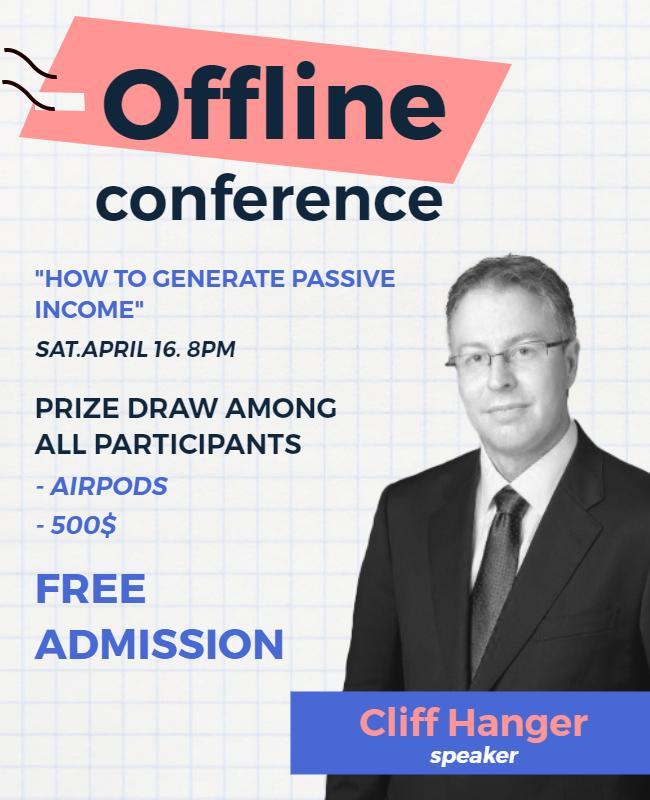 Modern Blue Conference on Passive Income Strategies Poster Template
