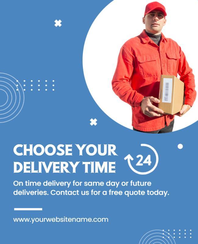 Modern Blue Delivery Service Schedule Poster Template