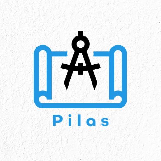 Modern Blue Design Featuring Architectural Tools Logo Template