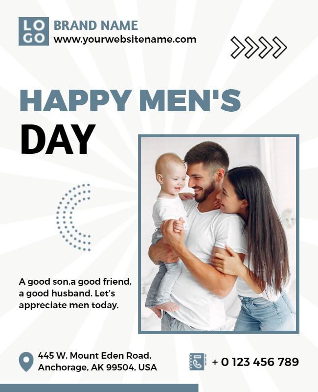 Modern Blue Family Appreciation Men's Day Poster Template