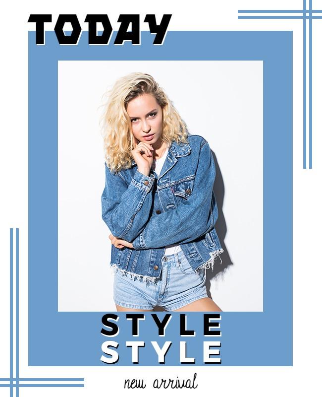 Modern Blue Fashion Trend Today Style Poster Template