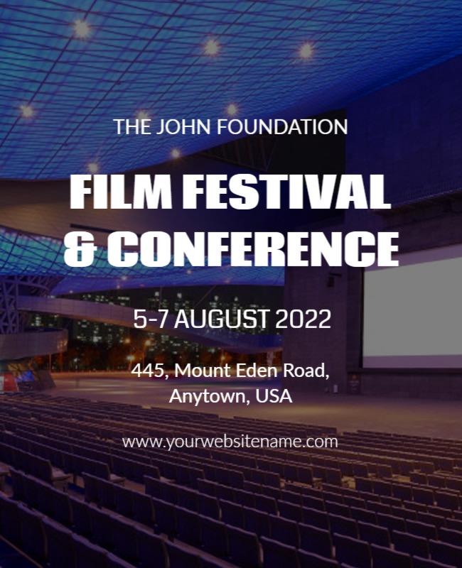 Modern Blue Film Festival and Conference Poster Template