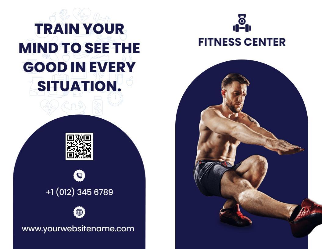 Modern Blue Fitness Center Training Services Brochure Template